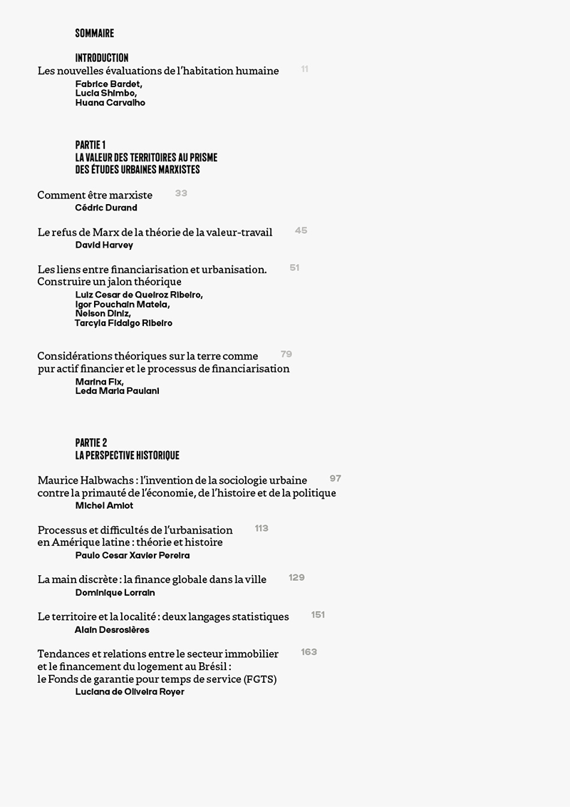 Faire la valeur des environnements - sommaire